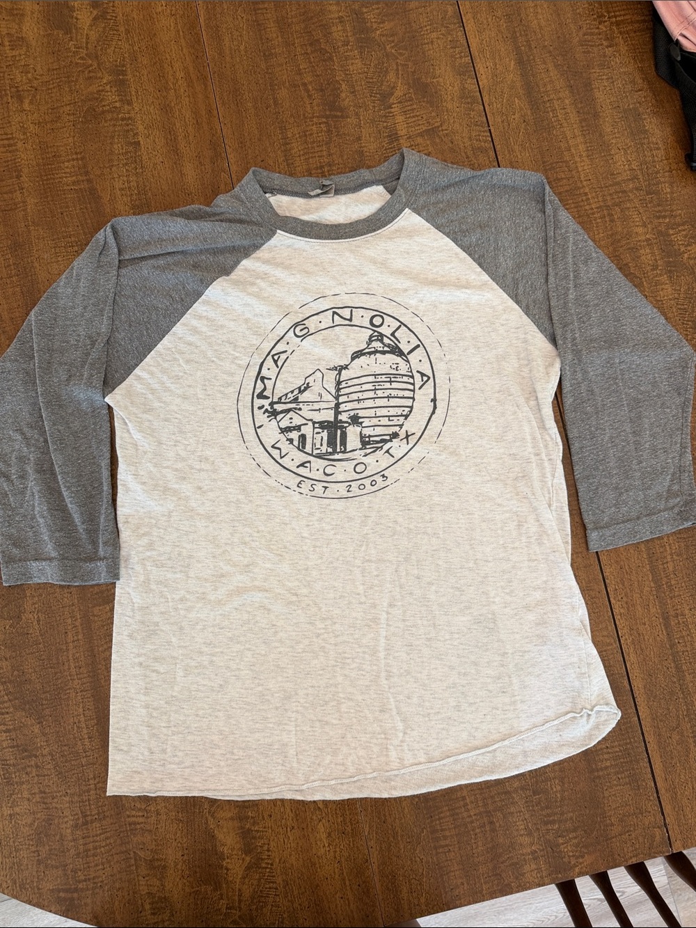Magnolia Kids Raglan Tee - Light Heather Body with Dark Gray Sleeves